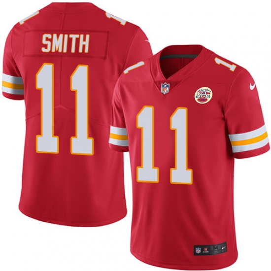 Youth Nike Kansas City Chiefs #11 Alex Smith Red Team Color Vapor Untouchable Limited Player NFL Jersey - Ujersey