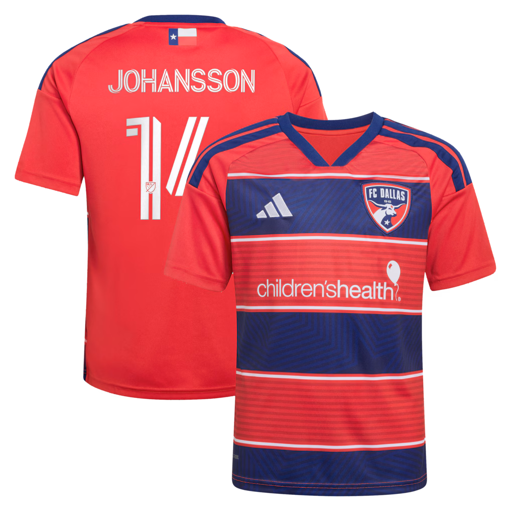 Youth FC Dallas Herman Johansson adidas Red 2026 DNA Kit Replica Jersey