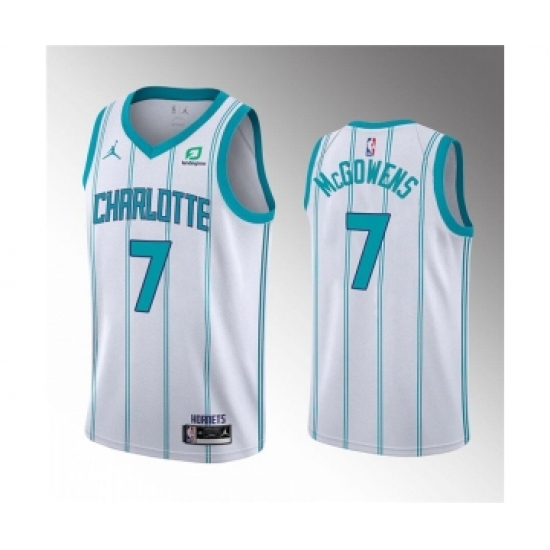 Men's Charlotte Hornets #7 Bryce McGowens 2022 Draft White Stitched Basketball Jersey - Ujersey