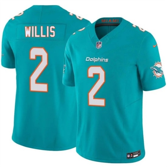 Men's Miami Dolphins #2 Malik Willis Aqua 2026 F.U.S.E. Vapor Limited Stitched Football Jersey - Ujersey