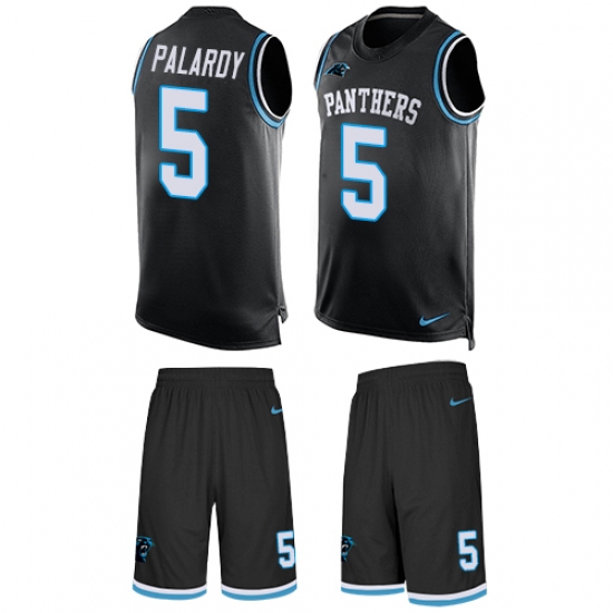 Men's Nike Carolina Panthers #5 Michael Palardy Limited Black Tank Top Suit NFL Jersey - Ujersey