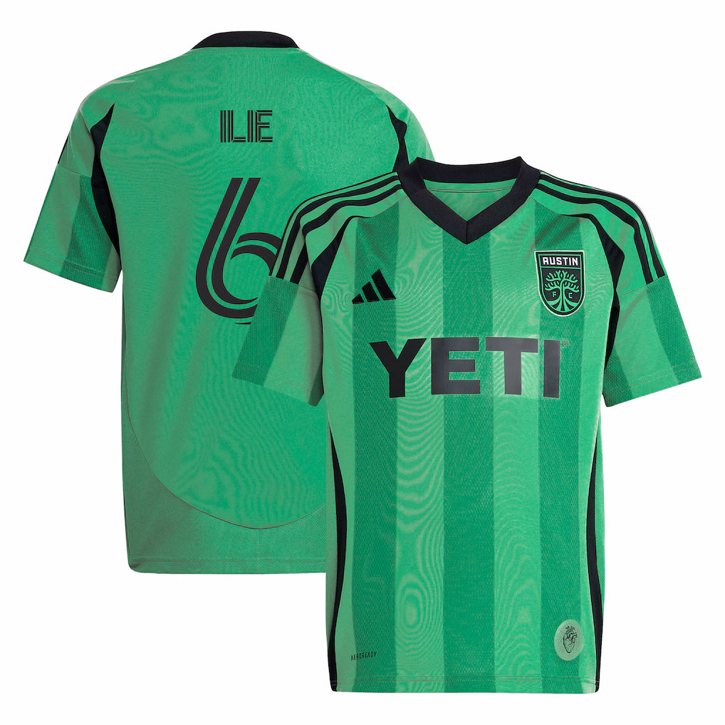 Youth Austin FC Ilie Sanchez adidas Green 2025 The Heartbeat Kit Replica Player Jersey - Ujersey NHL