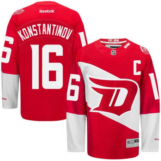 Men's Reebok Detroit Red Wings #16 Vladimir Konstantinov Authentic Red 2016 Stadium Series NHL Jersey - Ujersey