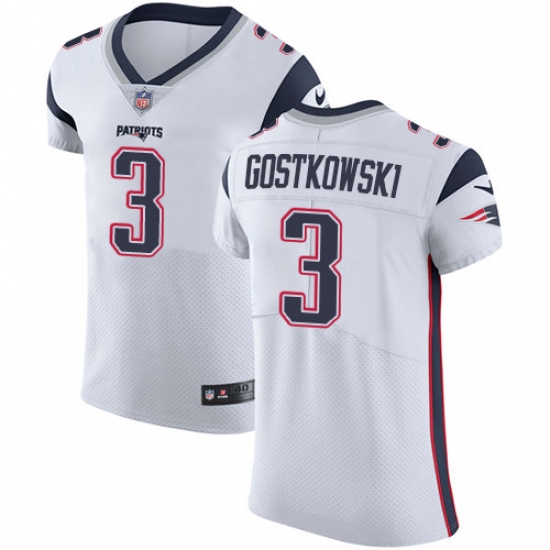 Men's Nike New England Patriots #3 Stephen Gostkowski White Vapor Untouchable Elite Player NFL Jersey - Ujersey