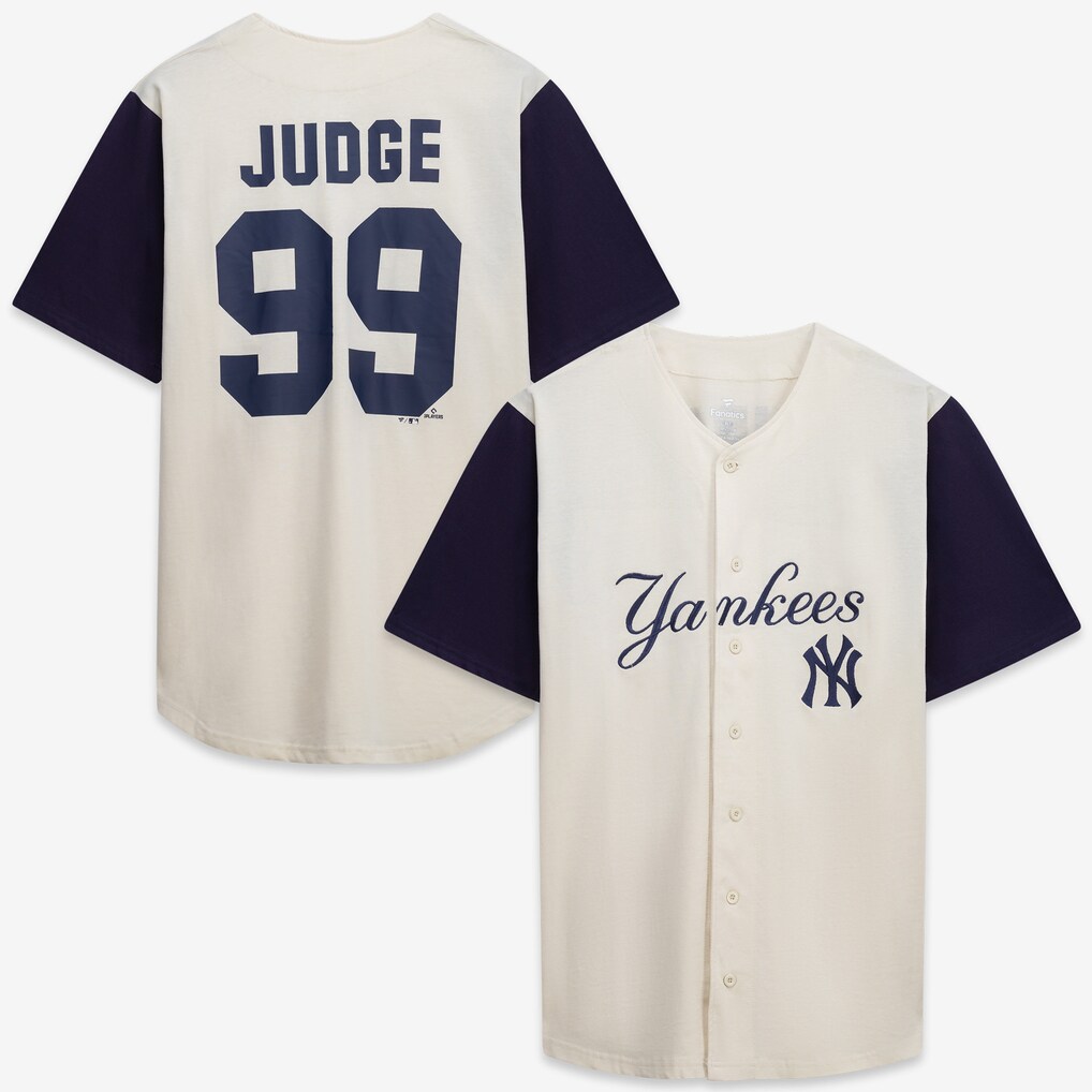 Men's New York Yankees Profile Cream/Navy Big & Tall Two-Color Fashion Jersey - U-jersey
