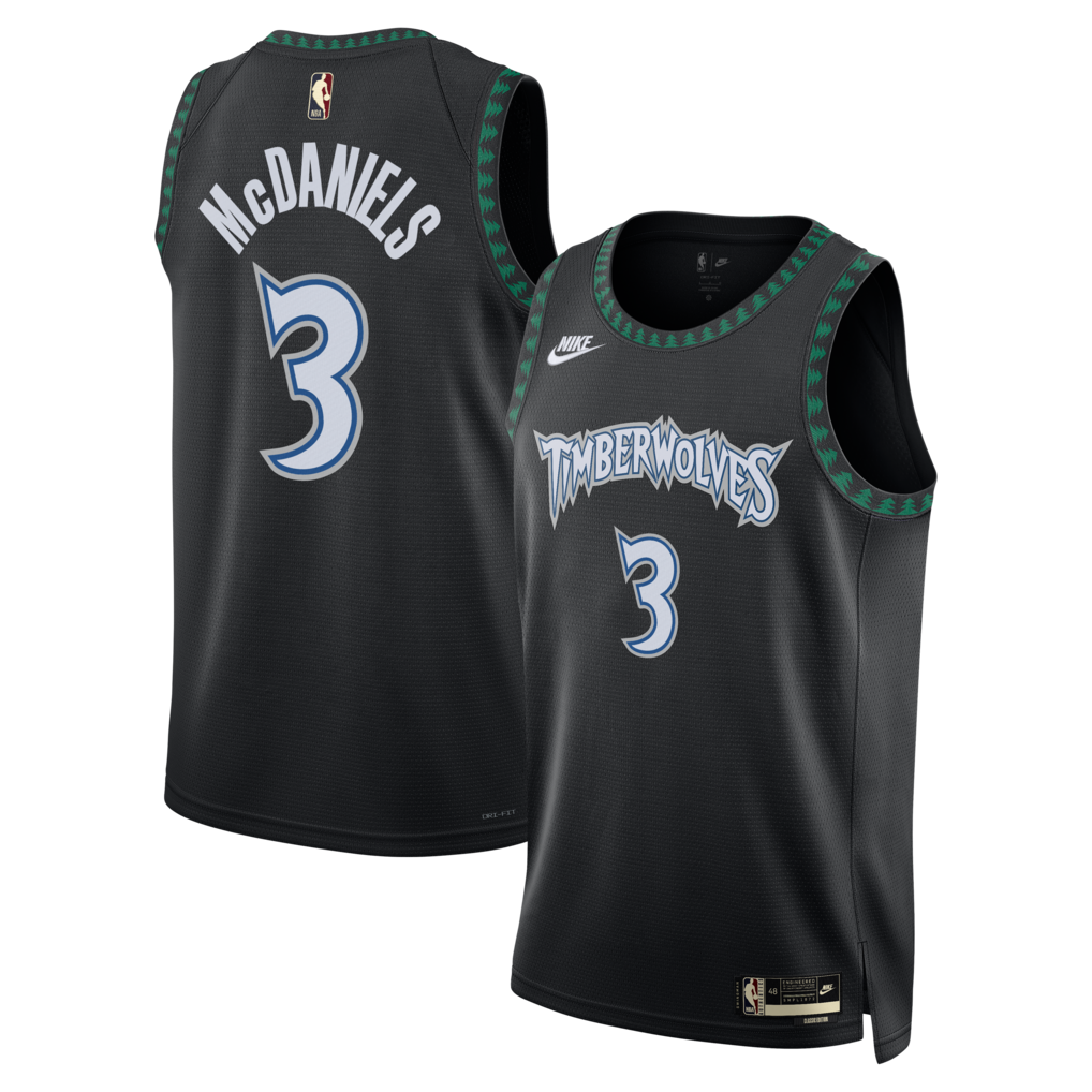 Unisex Minnesota Timberwolves Jaden McDaniels Nike Black Swingman Jersey - Classic Edition - Ujersey