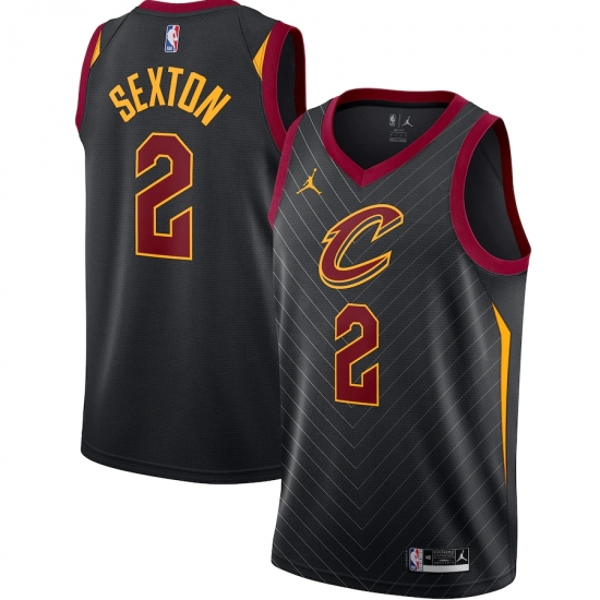 Men's Cleveland Cavaliers #2 Collin Sexton Jordan Brand Black 2020-21 Swingman Jersey - Ujersey