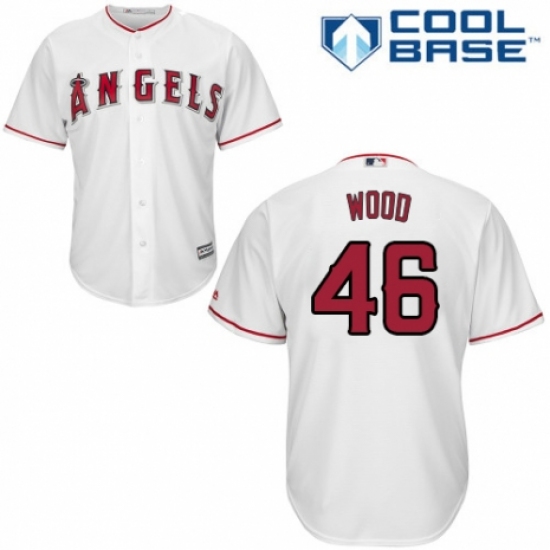 Youth Majestic Los Angeles Angels of Anaheim #46 Blake Wood Replica White Home Cool Base MLB Jersey - Ujersey
