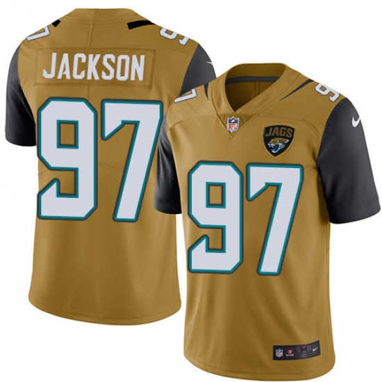 Youth Nike Jacksonville Jaguars #97 Malik Jackson Limited Gold Rush Vapor Untouchable NFL Jersey - Ujersey