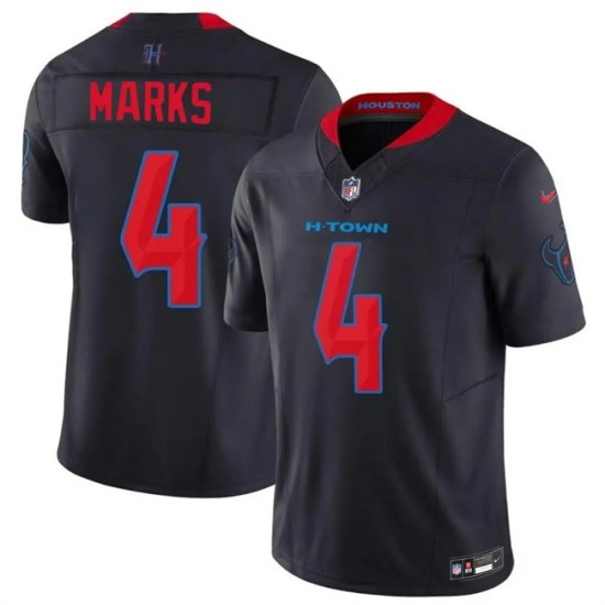 Men's Houston Texans #4 Woody Marks Navy 2026 F.U.S.E. Vapor Limited Stitched Football Jersey - Ujersey