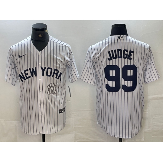 Men's New York Yankees #99 Aaron Judge White 2024 Cool Base Stitched Jersey - Ujersey
