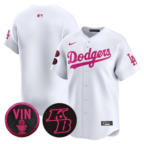 Men's Los Angeles Dodgers Blank White 2026 Mother’s Day Vapor Premier Limited Stitched Baseball Jersey - Ujersey