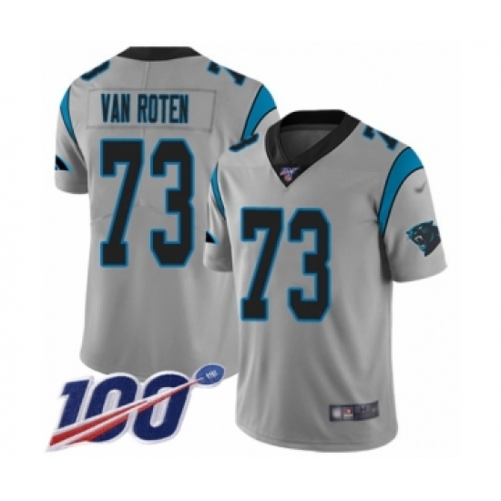 Youth Carolina Panthers #73 Greg Van Roten Silver Inverted Legend Limited 100th Season Football Jersey - Ujersey