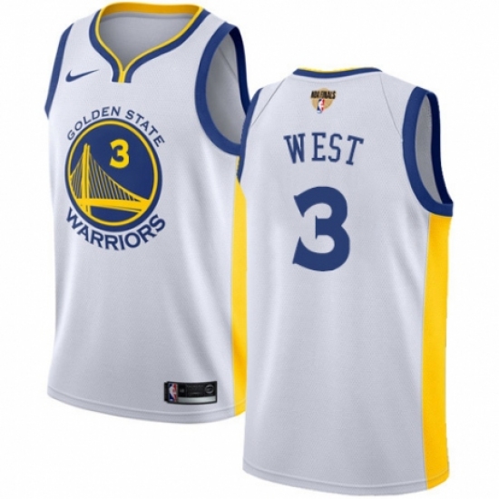 Women's Nike Golden State Warriors #3 David West Swingman White Home 2018 NBA Finals Bound NBA Jersey - Association Edition - Ujersey