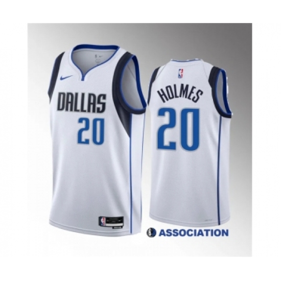 Men's Dallas Mavericks #20 Richaun Holmes White 2023 Draft Association Edition Stitched Basketball Jersey - Ujersey