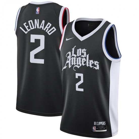 Men's LA Clippers #2 Kawhi Leonard Nike Black 2020-21 Swingman Player Jersey - Ujersey