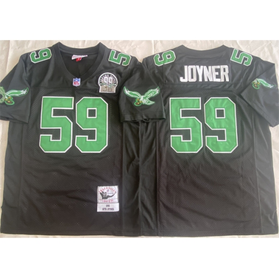 Men's Philadelphia Eagles #59 Seth Joyner Black Throwback Stitched Football Jersey - Ujersey
