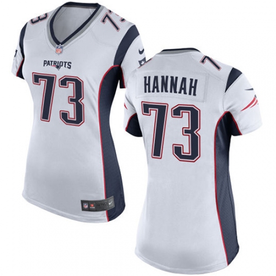 Women's Nike New England Patriots #73 John Hannah Game White NFL Jersey - Ujersey