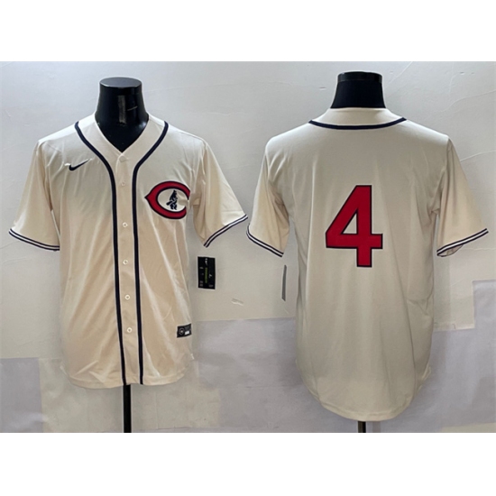 Men's Chicago Cubs #4 Pete Crow-Armstrong Cream Field of Dreams Cool Base Stitched Baseball Jersey - Ujersey