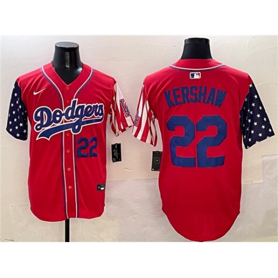 Men's Los Angeles Dodgers #22 Clayton Kershaw Red Limited Stitched Baseball Jersey - Ujersey