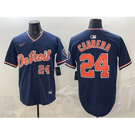 Men's Detroit Tigers #24 Miguel Cabrera Navy 2026 Alternate Vapor Premier Limited Stitched Baseball Jersey - Ujersey
