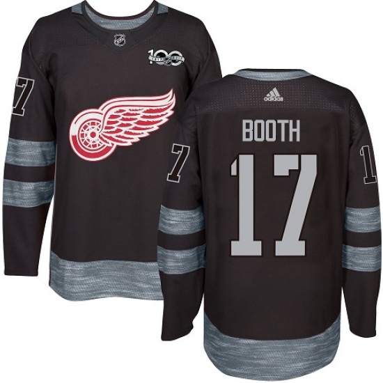 Men's Adidas Detroit Red Wings #17 David Booth Authentic Black 1917-2017 100th Anniversary NHL Jersey - Ujersey