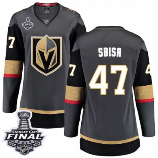 Women's Vegas Golden Knights #47 Luca Sbisa Authentic Black Home Fanatics Branded Breakaway 2018 Stanley Cup Final NHL Jersey - Ujersey