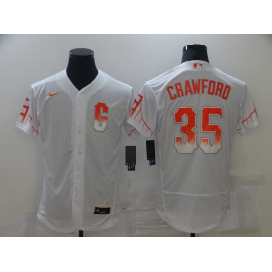 Men's San Francisco Giants #35 Brandon Crawford Nike White 2021 City Connect Replica Player Jersey - Ujersey