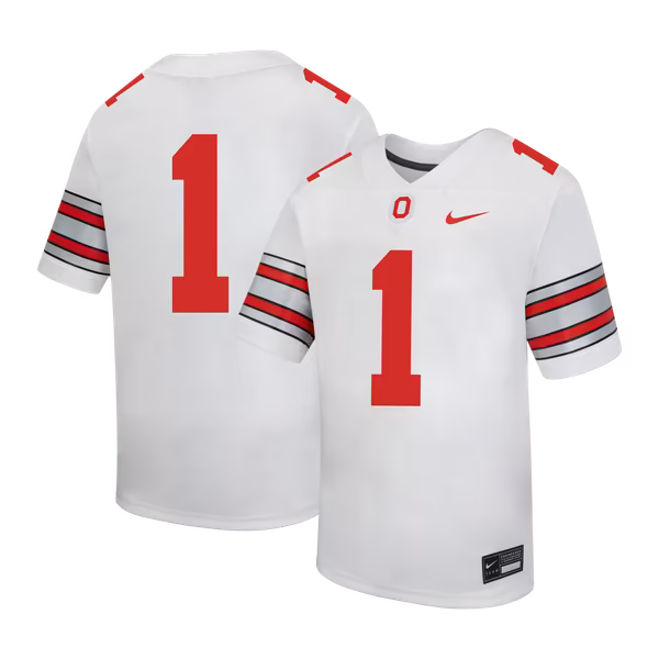 Youth Nike #1 White Ohio State Buckeyes Replica Football Jersey