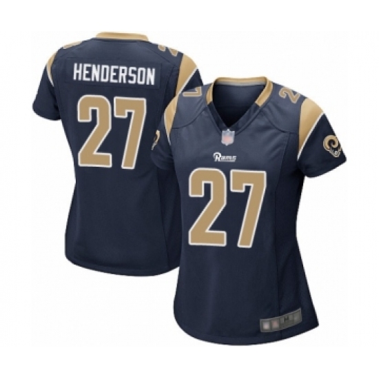 Women's Los Angeles Rams #27 Darrell Henderson Game Navy Blue Team Color Football Jersey - Ujersey