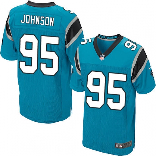 Men's Nike Carolina Panthers #95 Charles Johnson Elite Blue Alternate NFL Jersey - Ujersey