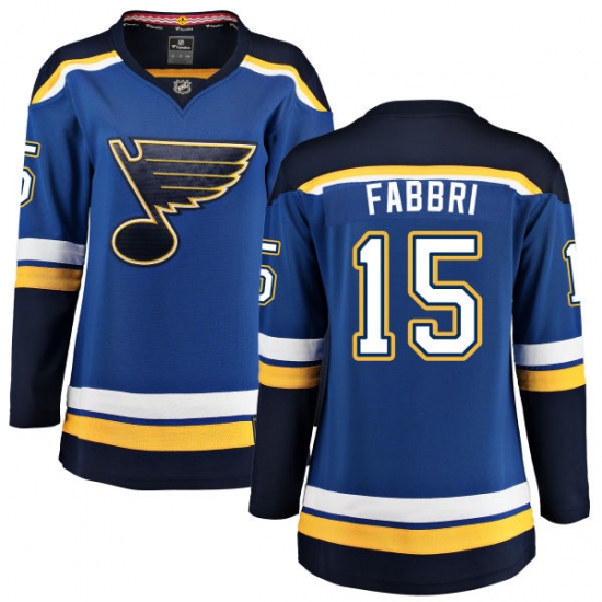 Women's St. Louis Blues #15 Robby Fabbri Fanatics Branded Royal Blue Home Breakaway NHL Jersey - Ujersey