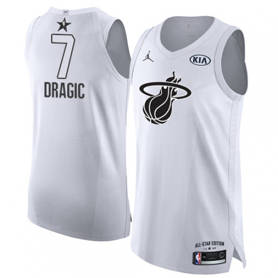 Men's Nike Miami Heat #7 Goran Dragic Authentic White 2018 All-Star Game NBA Jersey - Ujersey