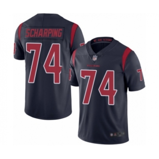 Men's Houston Texans #74 Max Scharping Limited Navy Blue Rush Vapor Untouchable Football Jersey - Ujersey
