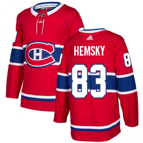 Youth Adidas Montreal Canadiens #83 Ales Hemsky Authentic Red Home NHL Jersey - Ujersey