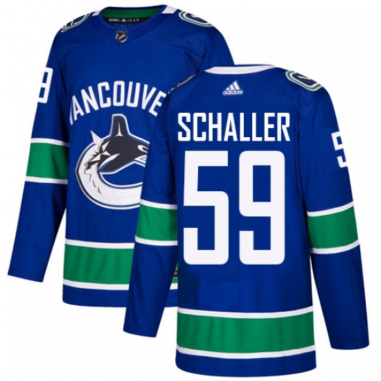 Men's Adidas Vancouver Canucks #59 Tim Schaller Authentic Blue Home NHL Jersey - Ujersey