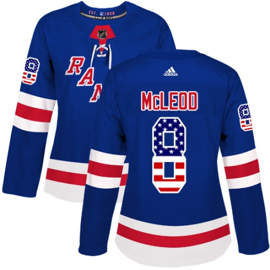 Women's Adidas New York Rangers #8 Cody McLeod Authentic Royal Blue USA Flag Fashion NHL Jersey - Ujersey