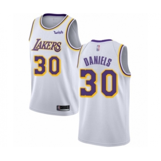 Men's Los Angeles Lakers #30 Troy Daniels Authentic White Basketball Jersey - Association Edition - Ujersey