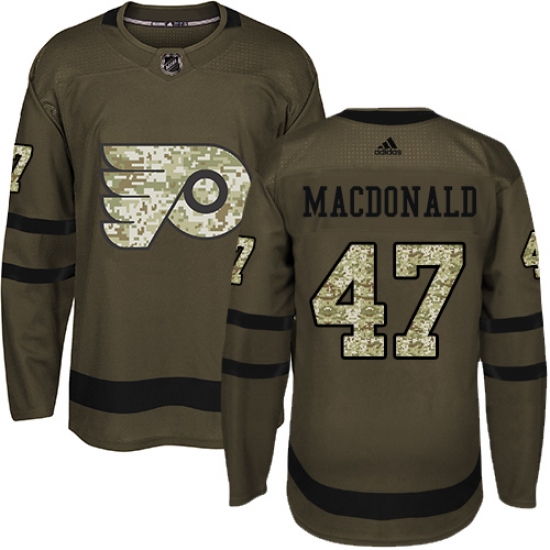Men's Adidas Philadelphia Flyers #47 Andrew MacDonald Premier Green Salute to Service NHL Jersey - Ujersey