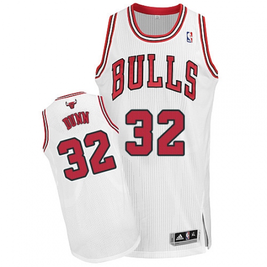 Men's Adidas Chicago Bulls #32 Kris Dunn Authentic White Home NBA Jersey - Ujersey