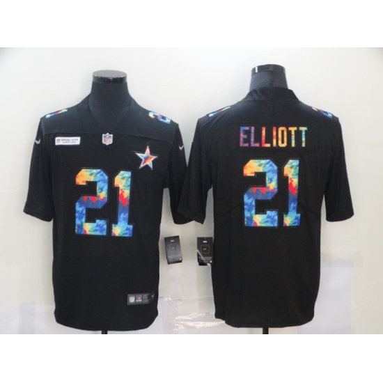 Men's Dallas Cowboys #21 Ezekiel Elliott Rainbow Version Nike Limited Jersey - Ujersey