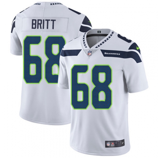 Youth Nike Seattle Seahawks #68 Justin Britt Elite White NFL Jersey - Ujersey