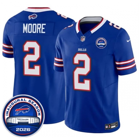 Men's Buffalo Bills #2 D.J. Moore Blue F.U.S.E. 2026 Inaugural Season at Highmark Stadium Football Stitched Jersey - Ujersey