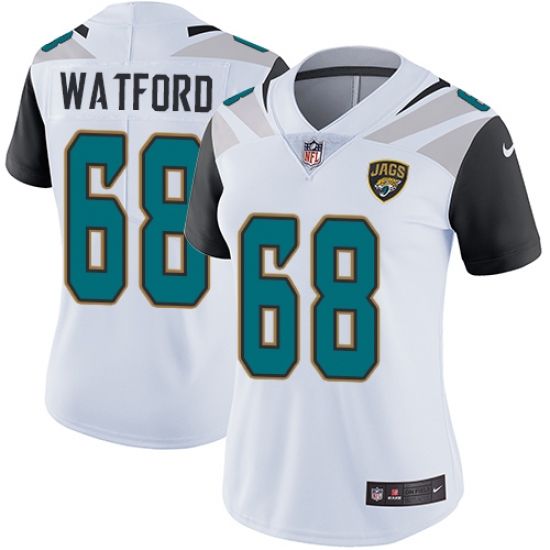 Women's Nike Jacksonville Jaguars #68 Earl Watford Elite White NFL Jersey - Ujersey