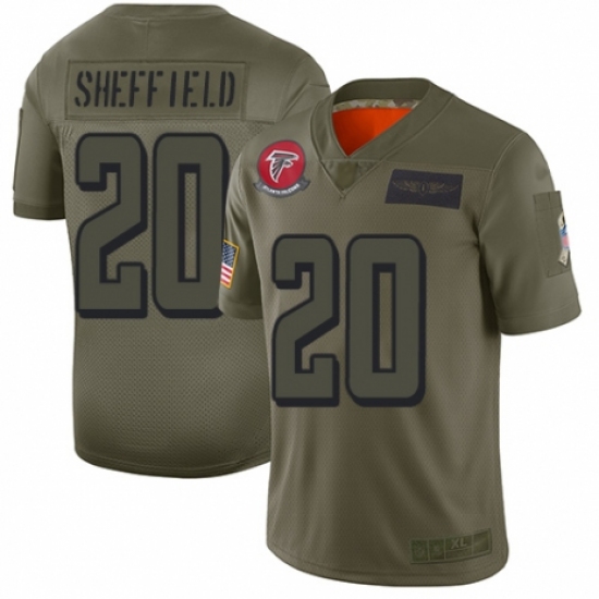 Men's Atlanta Falcons #20 Kendall Sheffield Limited Camo 2019 Salute to Service Football Jersey - Ujersey