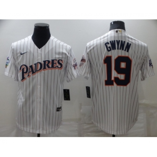 Men's San Diego Padres #19 Tony Gwynn White Cool Base Stitched Jersey - Ujersey