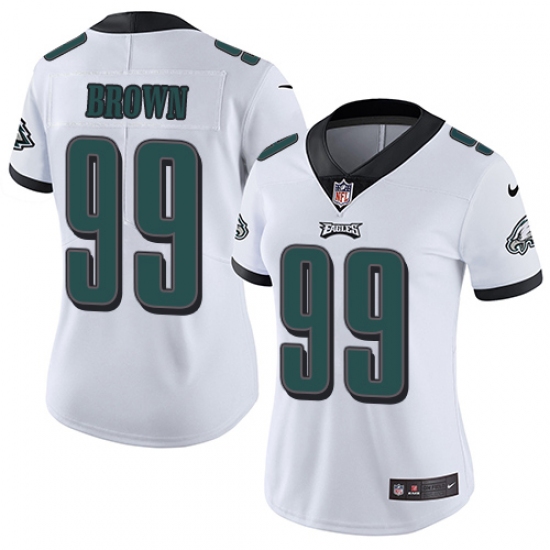 Women's Nike Philadelphia Eagles #99 Jerome Brown White Vapor Untouchable Limited Player NFL Jersey - Ujersey