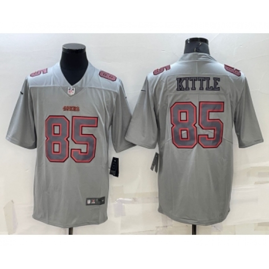 Men's San Francisco 49ers #85 George Kittle Grey Atmosphere Fashion 2022 Vapor Untouchable Stitched Limited Jersey - Ujersey