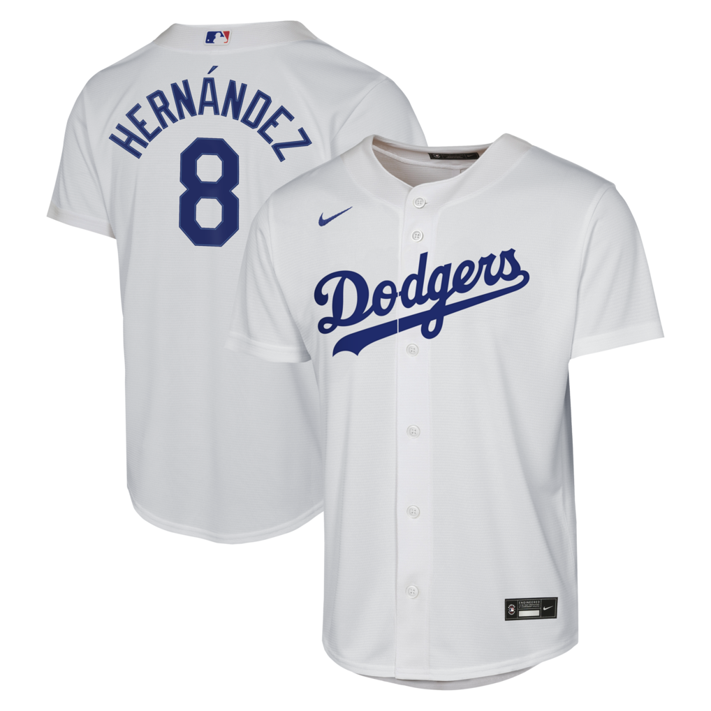 Youth Los Angeles Dodgers Enrique Hernández Nike White Home Baseline Jersey - Ujersey