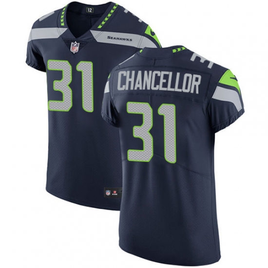 Men's Nike Seattle Seahawks #31 Kam Chancellor Steel Blue Team Color Vapor Untouchable Elite Player NFL Jersey - Ujersey